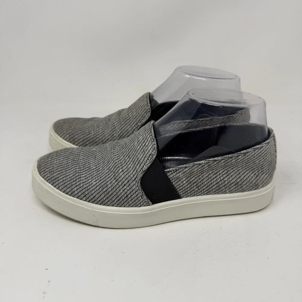 Vince Blair Platform Leather Black Textured Slip-On Women's‎ Sneakers Size 6